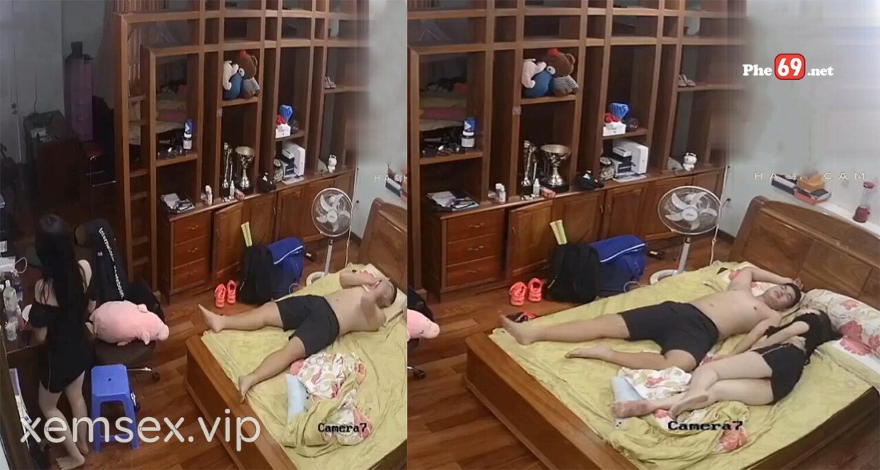 Hack camera cặp vợ chồng chịch bất chấp giờ giấc, cô vợ mặc váy kiểu này chịu sao nổi